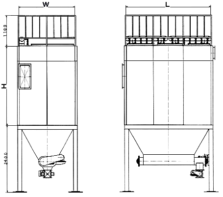 ＦＢ－Ｐ型集塵機（パルスジェット式）図面