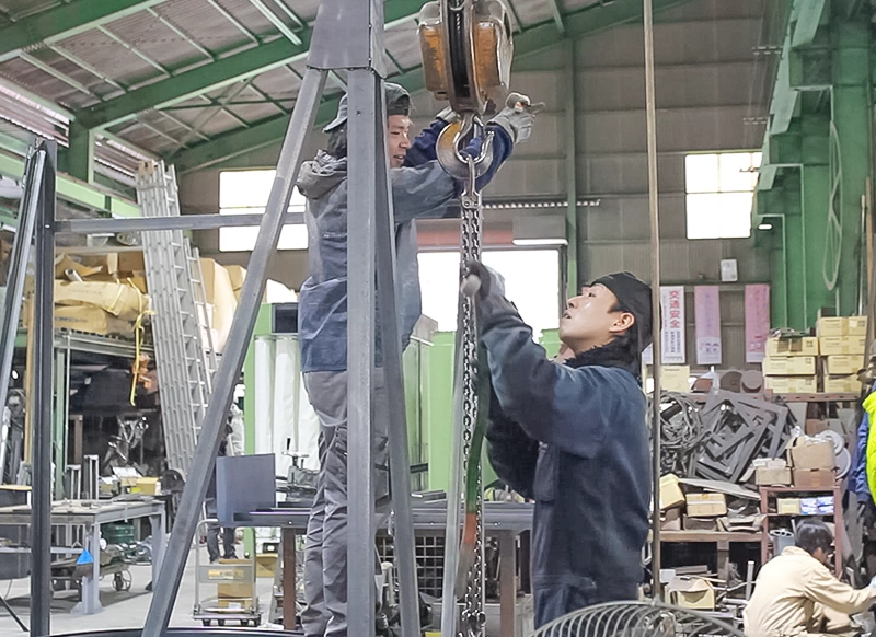 加工した部材の組み上げ